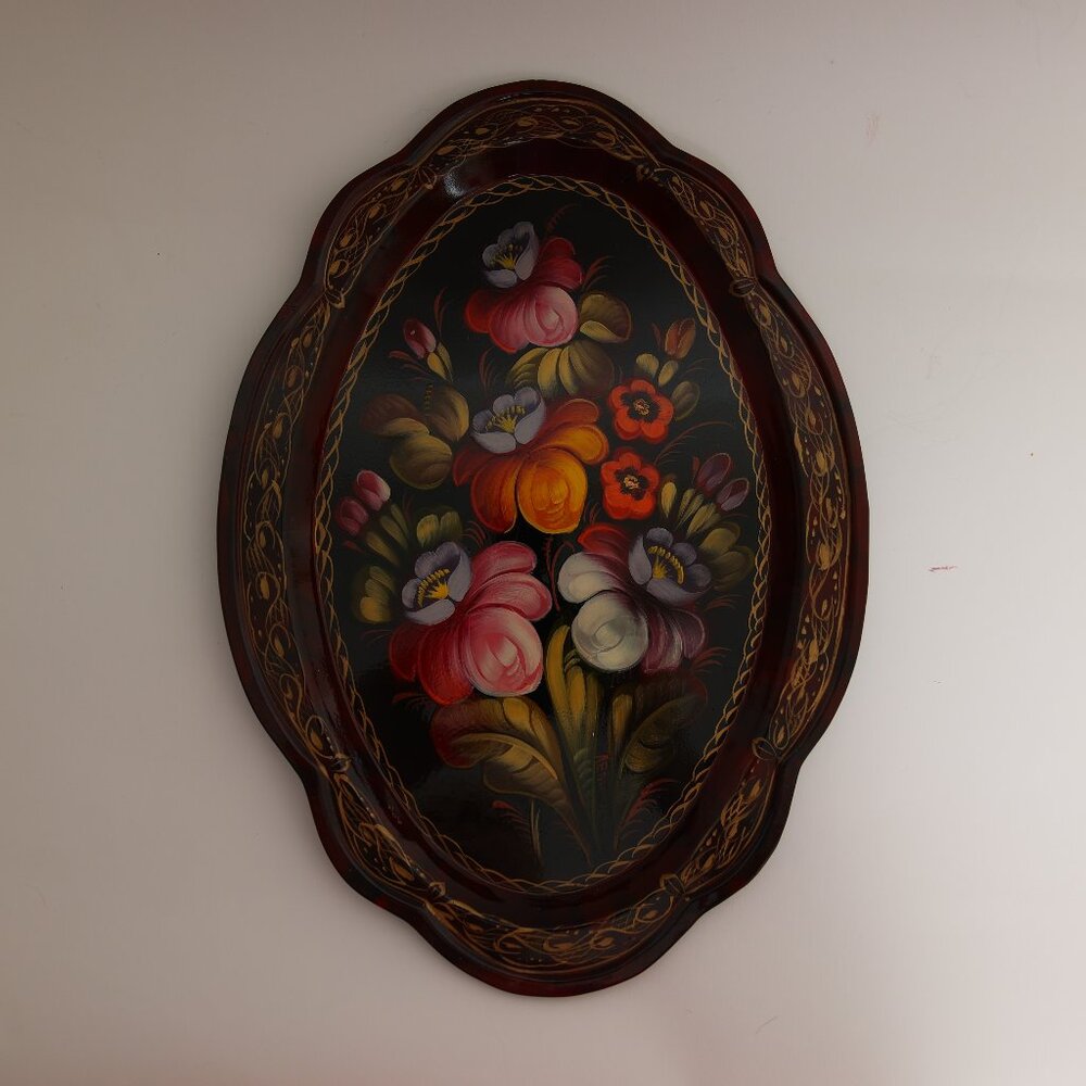 Zhostovo, Russian hand painted tray